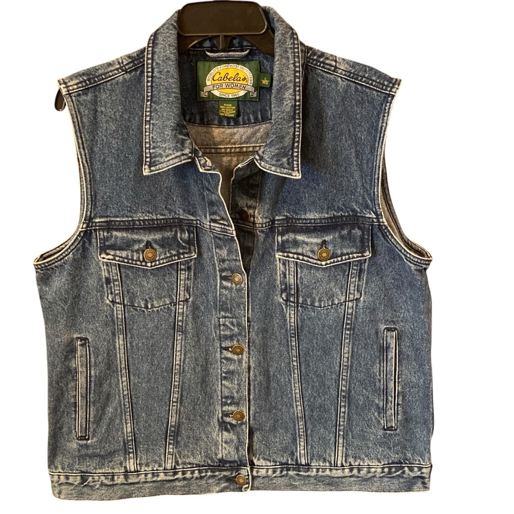 Cabela's  Blue Jean Denim Vest Women’s Size Large - Picture 4 of 15